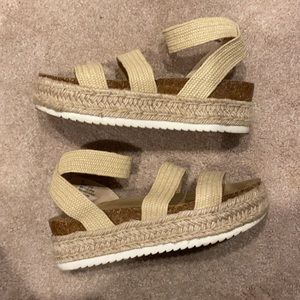 Women’s platform tan espadrilles